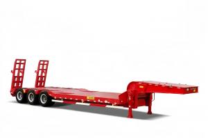 Wholesale CIMC 3 Axle LowBed Semi Trailer Truck Trailer Equipment Transport Hydraulic Lifting Low Boy Trailer FUWA Axle Heavy Dut from china suppliers