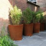 Outdoor Garden Metal Flower Pots Tapered Cylinder Corten Steel Conical Planters