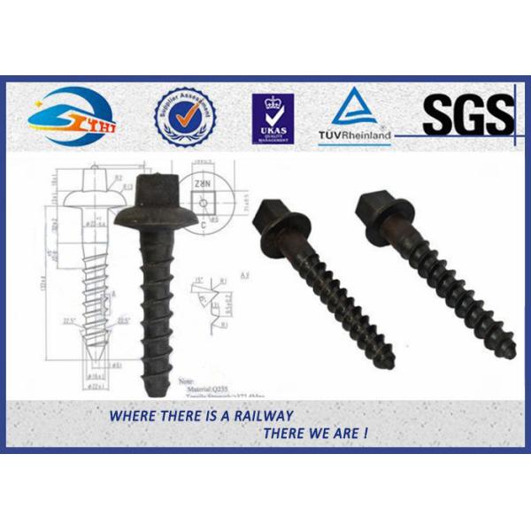 Carbon Steel Q235 Railway Sleeper Screws , Railroad Screw 5.6 Grade