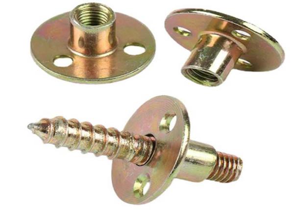 Carbon Steel Connecting Flange Three Hole Metal Nut For Sofa Bed Furniture Leg