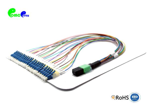 24F MPO Trunk Cable 3.0mm MPO ( Male ) - LC UPC Fanout 0.9mm 30cm For MPO/MTP-LC