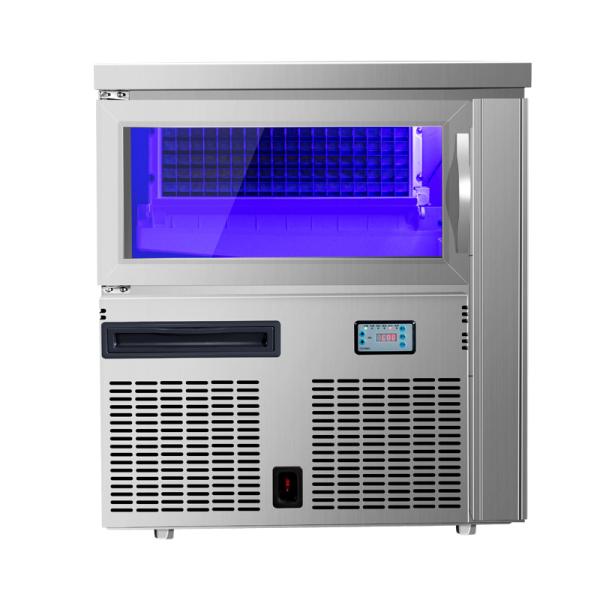 ICM-120P Wholesale Commercial Automatic 65kg Ice Making Machine High End Blue Light Ice Maker Factory Low Price for Hotel / Cafe