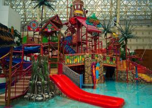 Wholesale Adults Aqua Water Playground Equipment , Big Water House Maya Style Theme Park Slide from china suppliers