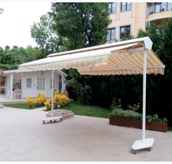 Retractable awning double sided outdoor independent awning