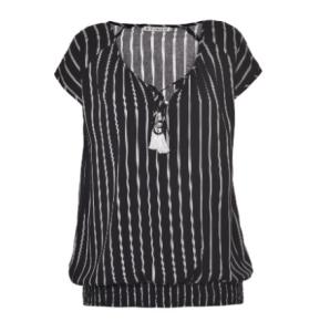 Wholesale Tassel Decoration Ladies Fashion Tops Girls Black And White Striped Shirt from china suppliers