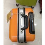 Orange Aluminum Suitcase Luggage , 4 Rolling Wheel Light Travel Luggage Set