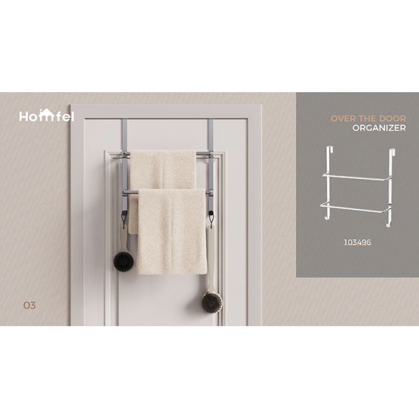 Stainless Steel Over Door Towel Rack With Versatile Functionality 38.5*14.9*48.2cm