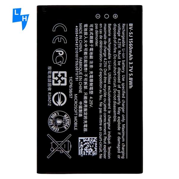 White 1560mAh BV-5J Li-ion Battery for Lumia 435 Dual SIM Lumia 532 Smartphone