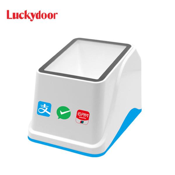 2D Large Scan Window Desktop Payment Box Hands Free Barcode Scanner With Voice