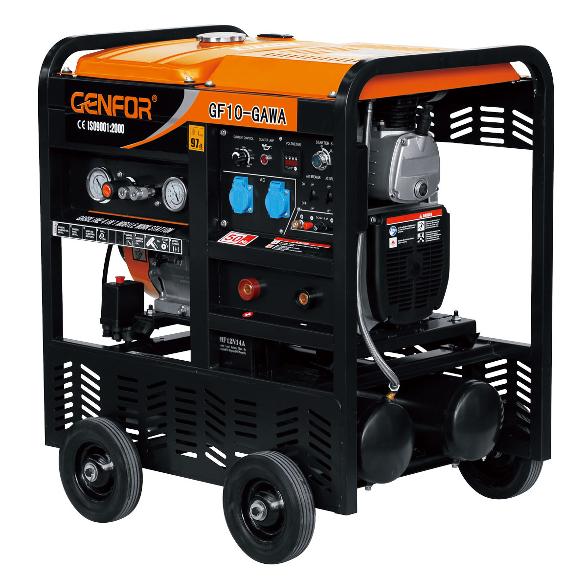 130A Gasoline Compressor Welder Generator 22 - 26V Welder Volt 170FB Engine