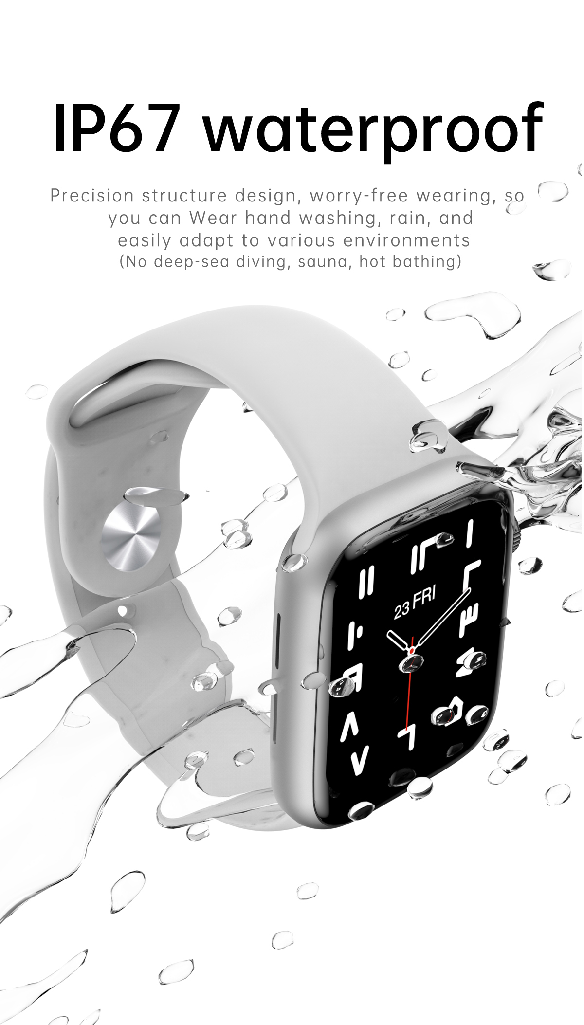 MTK2502C HD TFT 240*280 Full Touch Smartwatch body temperature monitor