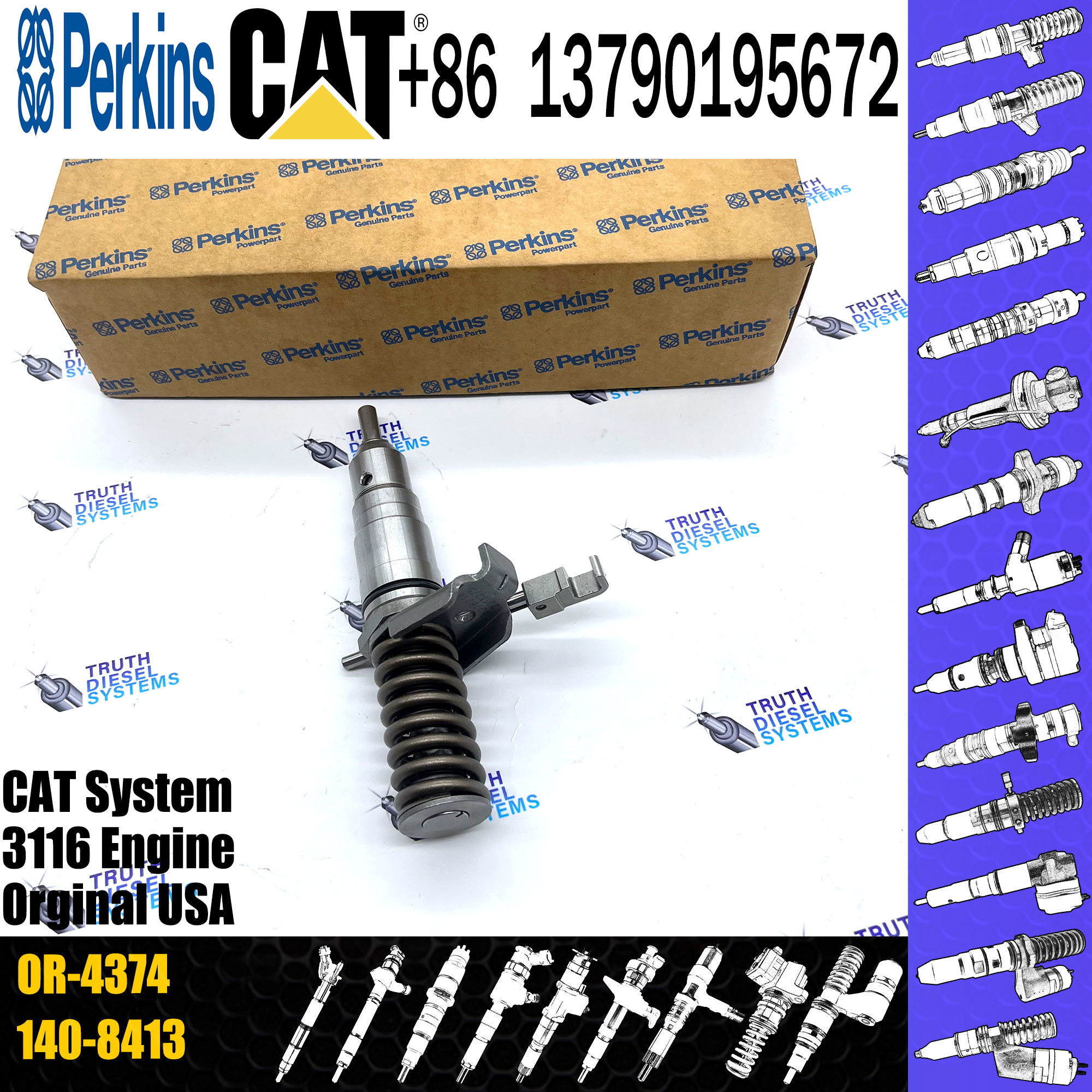 Excavator Injector 1018673 101-8673 0R3382 0R-3382 for 3116 Diesel Engine Parts Nozzle Assembly