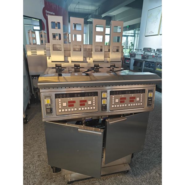 OFE-H413 Auto Lift 4 Pots 4 Baskets Digital Computer Panel With Oil Filter System 28kw Electric&Gas Open Deep Fryer