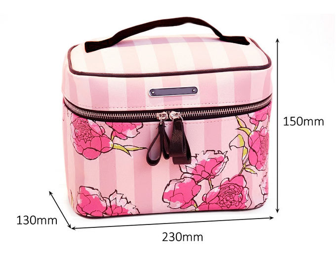 Flower Printing Zipper Closure Lipstick Travel Toiletry Bag