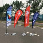 Fiberglass Outdoor Banner Flags 2.8m Digital Printing Feather shape For Beach