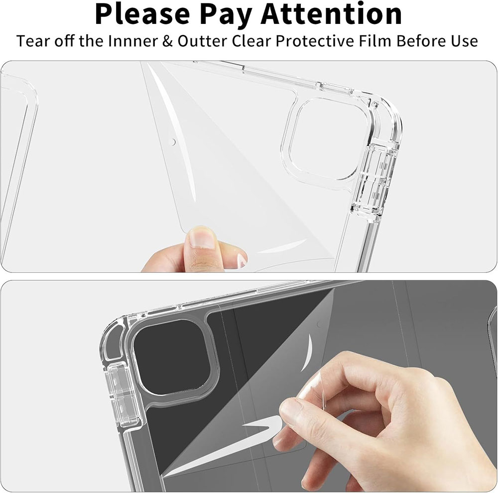 Custom Logo Clear Shockproof Case for iPad Mini 8.3" | Tri-Fold Stand | Sleep/Wake | Pencil Slot | OEM Packaging