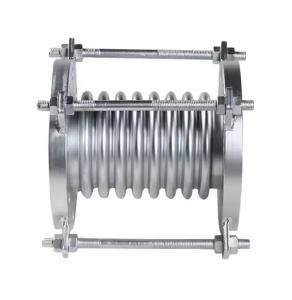 Wholesale Corrugated Axial Compensator Flexible Axial Metal Expansion Joint SS304/316 Flange End Chemical Industry Pipe from china suppliers