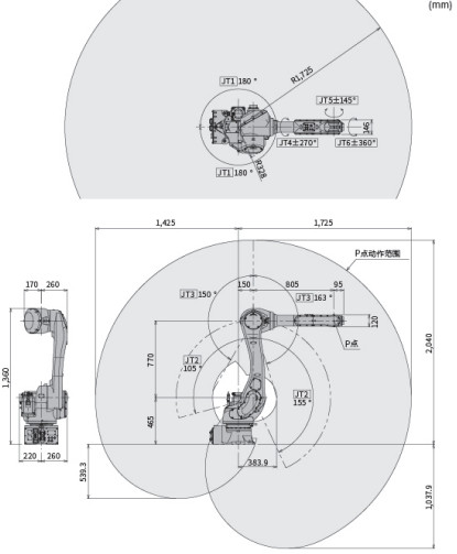 RS020N​ Kawasaki Robot Arm 6 Axes Compact Design In Industry