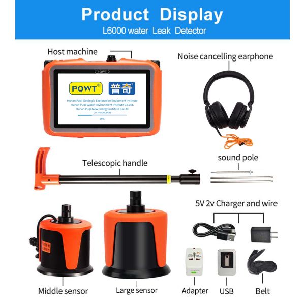 PQWT-L6000 Water Pipe Leak Detection Equipment Estimate Water Leak Electrical Wiring