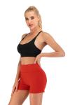 Red Fashion Quick Drying High Waisted Yoga Pants Short Workout Leggings