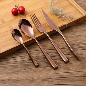 Wholesale Solid Handle Rose Gold 234mm Stainless Steel Flatware Set from china suppliers