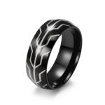 Waterproof Stainless Steel Black Ring No Fade Simple Finger Ring For Men