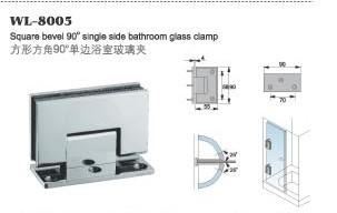 single sie bathroom glass clamp square 90 degree stainless steel glass door