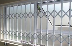 Wholesale White Aluminium Collapsible Window Grill , Aluminium Burglar Bars from china suppliers