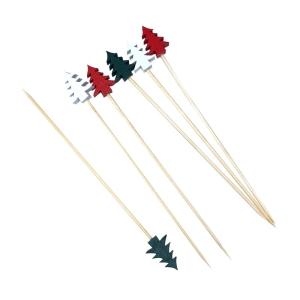Wholesale Christmas Tree Decorative Cocktail Picks Disposable Bamboo Garnish Sticks from china suppliers