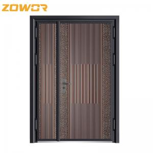 China 90mm Modern Iron Door Gate Design Double Steel Security Doors on sale