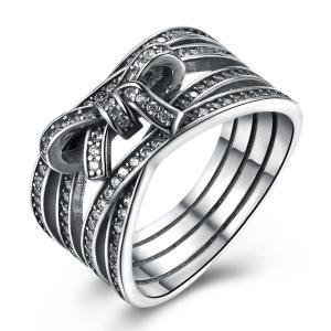 Wholesale 925 Sterling Silver Bowknot Finger Ring With Crystal Women Ring European Original Jewelry Gift from china suppliers