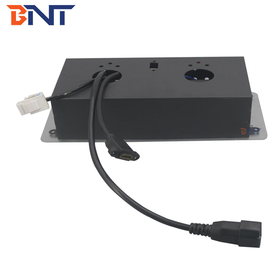 Video conference solution power changeable tabletop media pop up power outlet