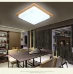 Nordic wood square LED celling lights wood color modern minimalist Chinese