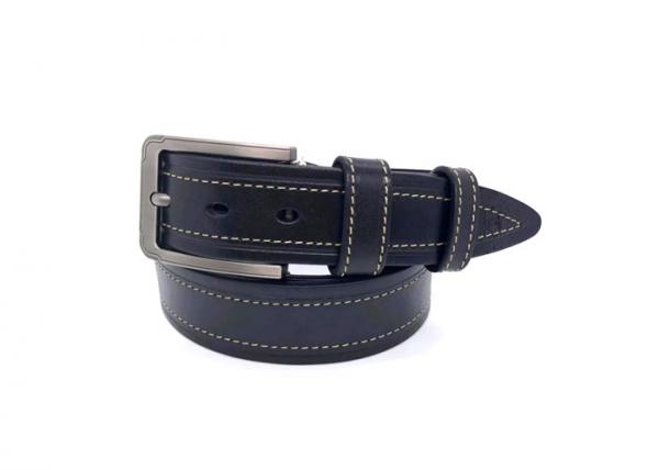 Quality Black Mens Casual Leather Belt  1 1/2” Wide 4MM Thick Alloy Prong Buckle for sale