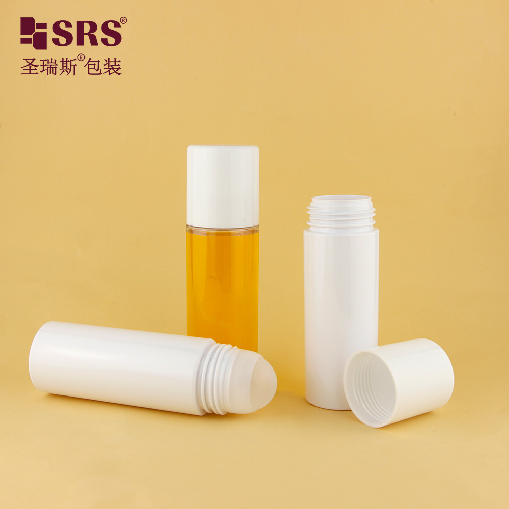 PET43 130ML 170ML Big Capacity PET Plastic Customize Color Round PCR Recycled Roll On Bottle For Deodorant Gel
