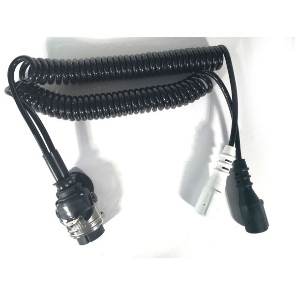 4V Adaptor Trailer Cable Electrical Coiled European Style With Moulded Plug