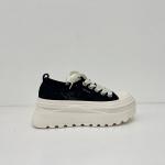 Women fashion breathable sneakers with high top and silk lace up