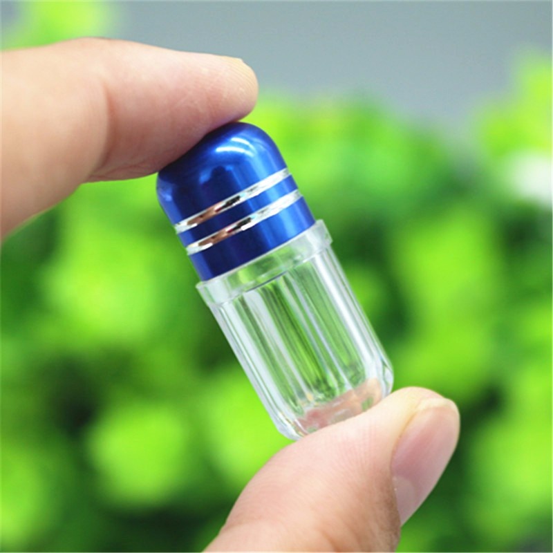 ISO9001 Mini Pill Bottles 3ml Plastic Bottle With Metal Cap