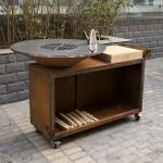 1200mm Cooking Plate Steel BBQ Grill for Wood/charcoal Fuel and Customization