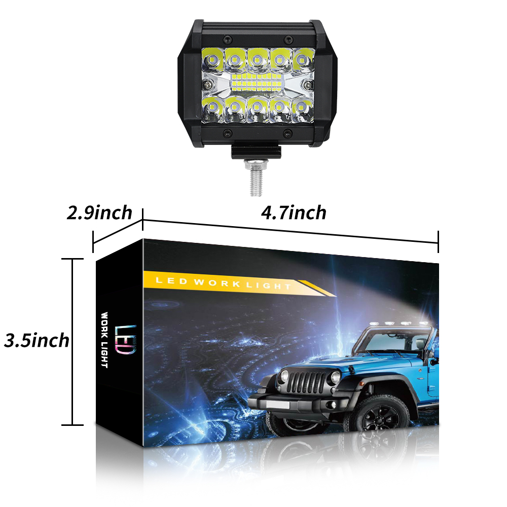 60W 20LED Truck LED Work Light 6000K LED Light Bar 4 Inch DC 12V-24V