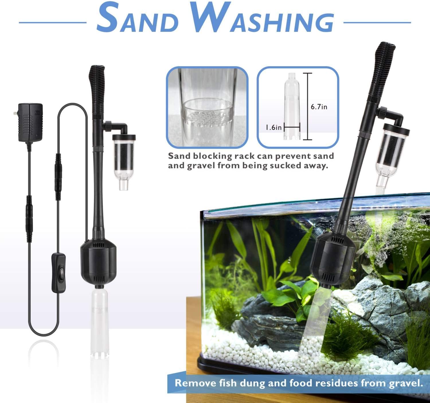 396GPH 20W Hygger Gravel Washer For Fish Tank