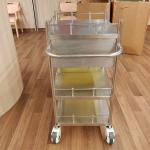 Large Capacity Metal Hospital Trolley Customized Stainless Steel Instrument