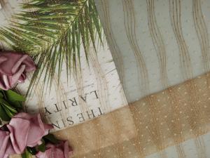 Wholesale Khaki Polyester Crinckle Mesh Pleated Lace Fabric For Evening Dress from china suppliers