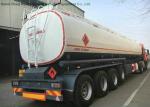 58m3 Stainless Steel Fuel Tanker Semi Trailer 4 Axles For Diesel ,Oil , Gasoline