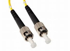 Singlemode 9 / 125 μm ST to ST Simplex Fiber Optic Patch Cord in Yellow PVC Jacket