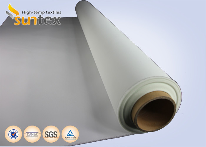 Good Weave Setting PU Coated Glass Fabric for high temperature applications smoke and fire curtains