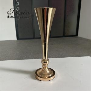 Wholesale Events Wedding Art Decoration Vase Gold Metal Trumpet Vases Party from china suppliers