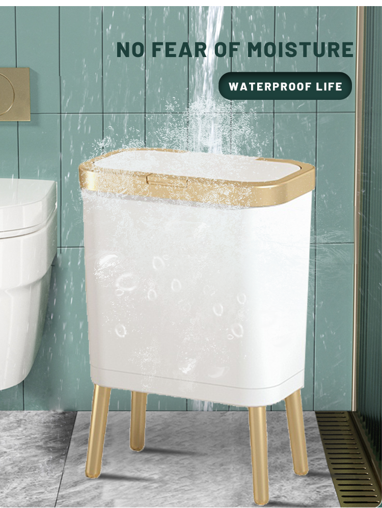 Large Kitchen Household Bathroom with Lid Creative Living Room Tall Kitchen Plastic Trash Can