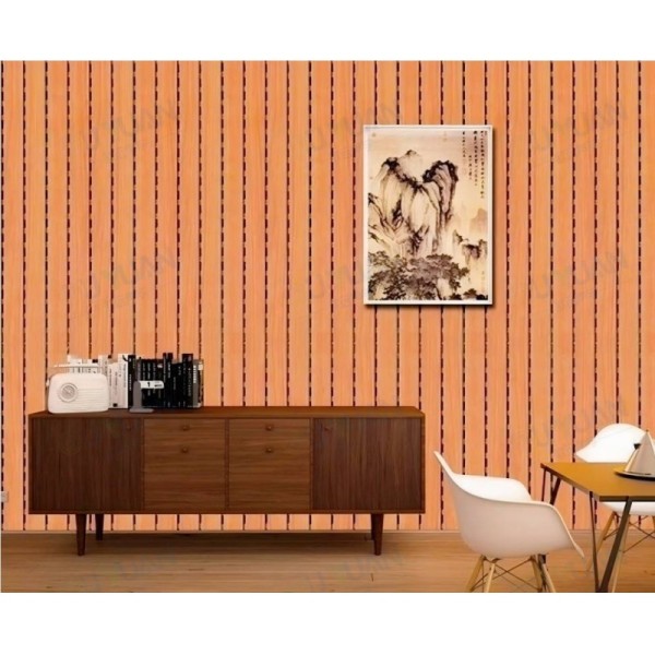 Grooved Acoustic Panels NRC 0.85 High Density Sound Absorbing Wall Cladding for Restaurant