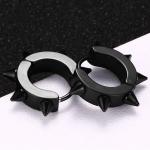 Meaeguet Black Gothic Punk Stud Earrings For Women Men 316L Stainless Steel